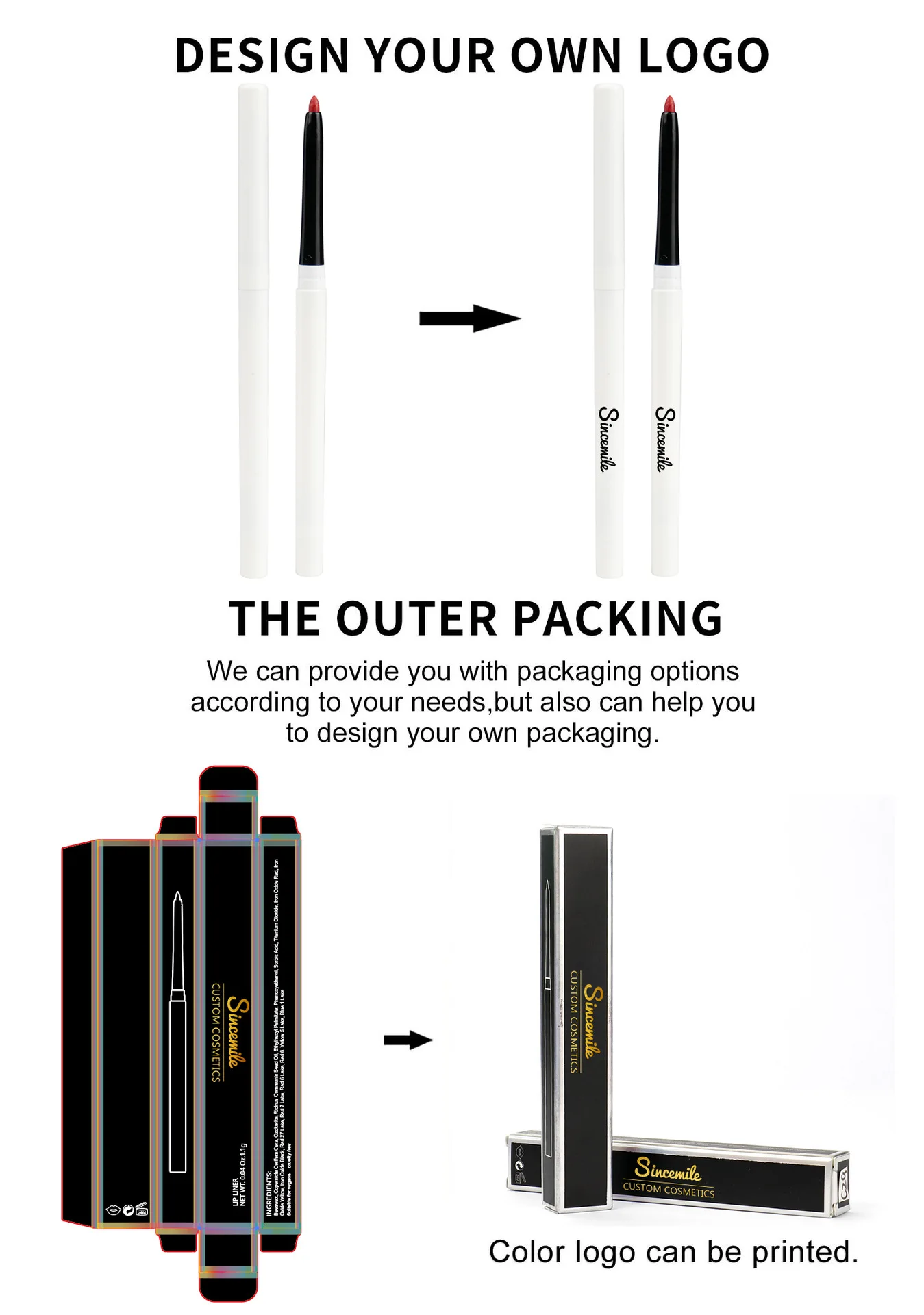 Wholesale Retractable Lip Liner Custom Logo Dark Brown Private Label