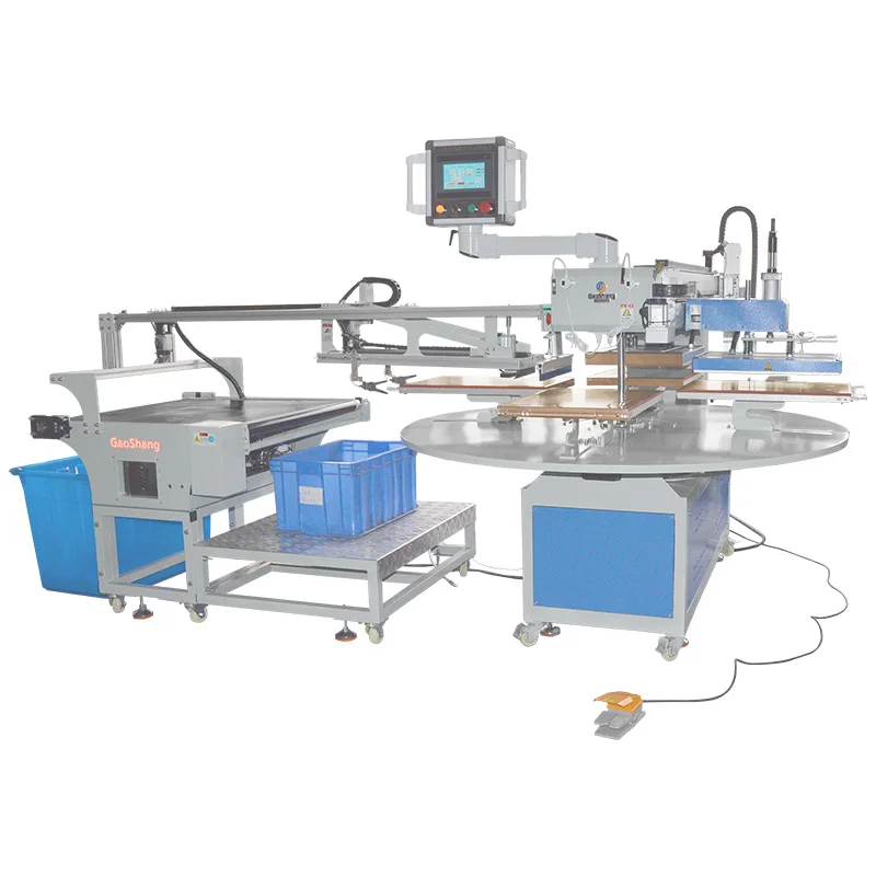 Hot New 4-Station Automatic Rotary T-Shirt Printing Press Machine Full Automatic Pneumatic Heat Press for Flatbed Printer