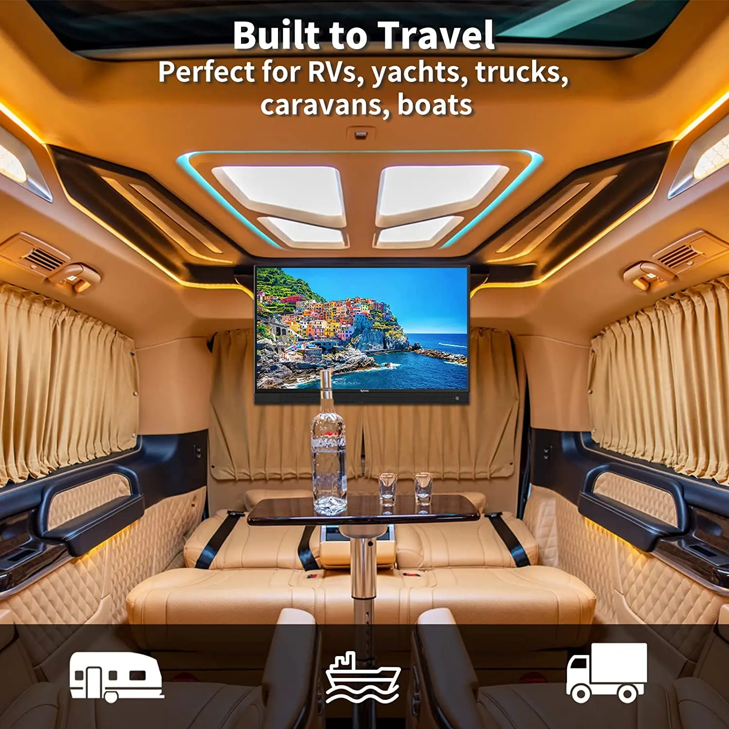 32 Inch LCD TV - 1080P FHD RV TV with Built-in Hifi Speaker