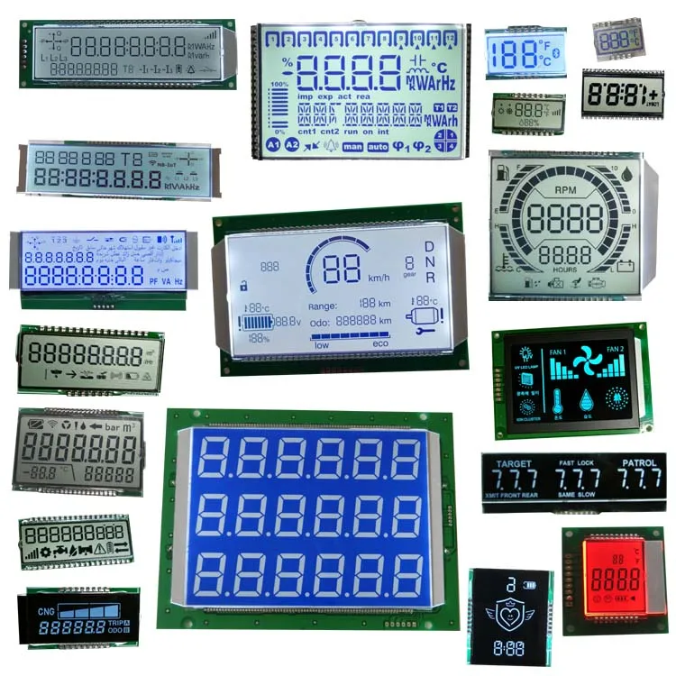 lcd screen manufacturing custom mono tn fstn va black polarizer film 7 segment promgram display thermostat lcd with va screen