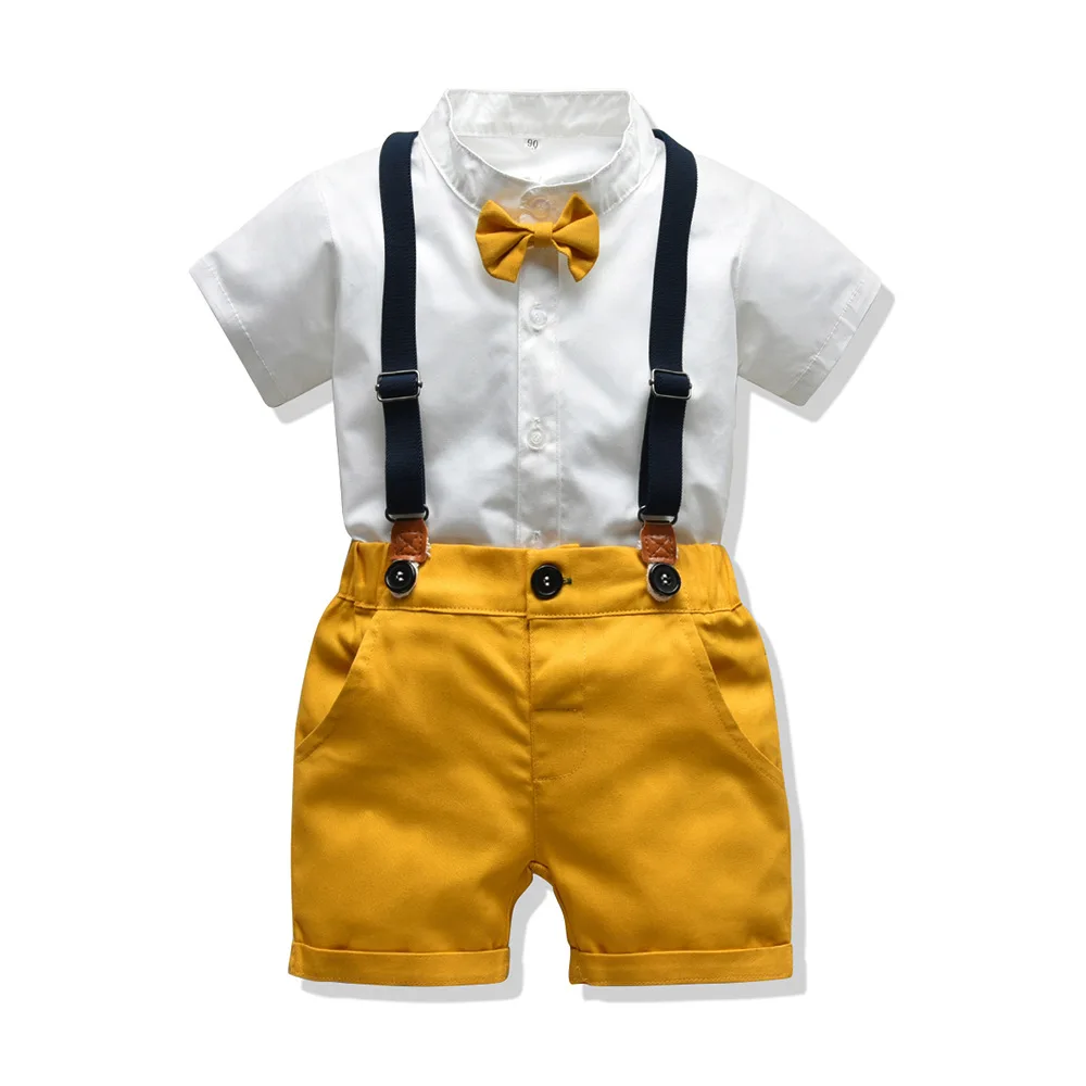 New Summer Kids Clothes Outfit 2-piece White Shirt+ Yellow Shorts Boys Wear  Suit Children's Clothing Toddler Boys - Buy Customizable Kids Summer  Clothing Set,Kids Clothing Sets For Boys Boys Outfits Clothing Sets,Boys