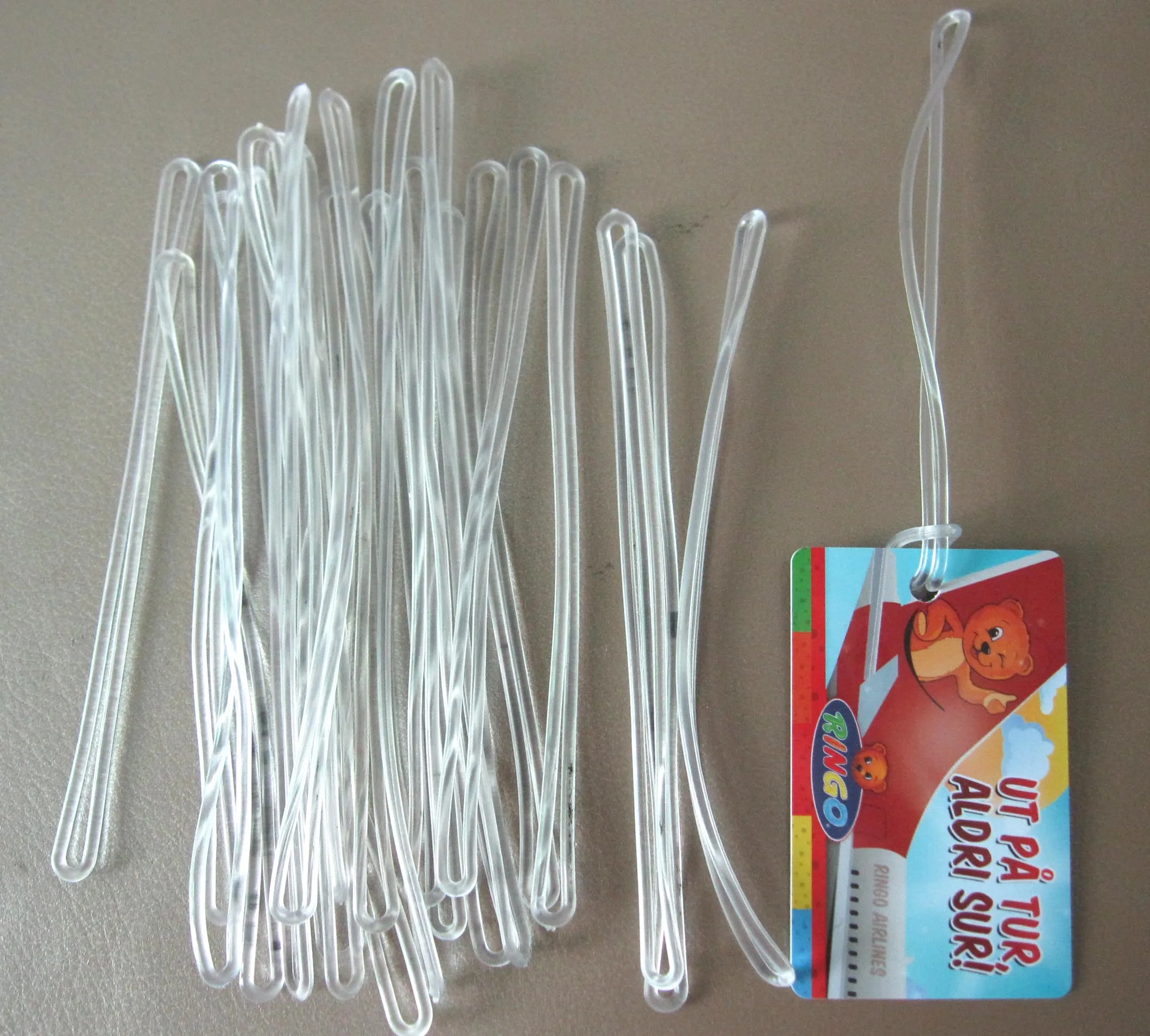 Clear or Colored Custom Size Elastic Ties Loop Cord for Tag