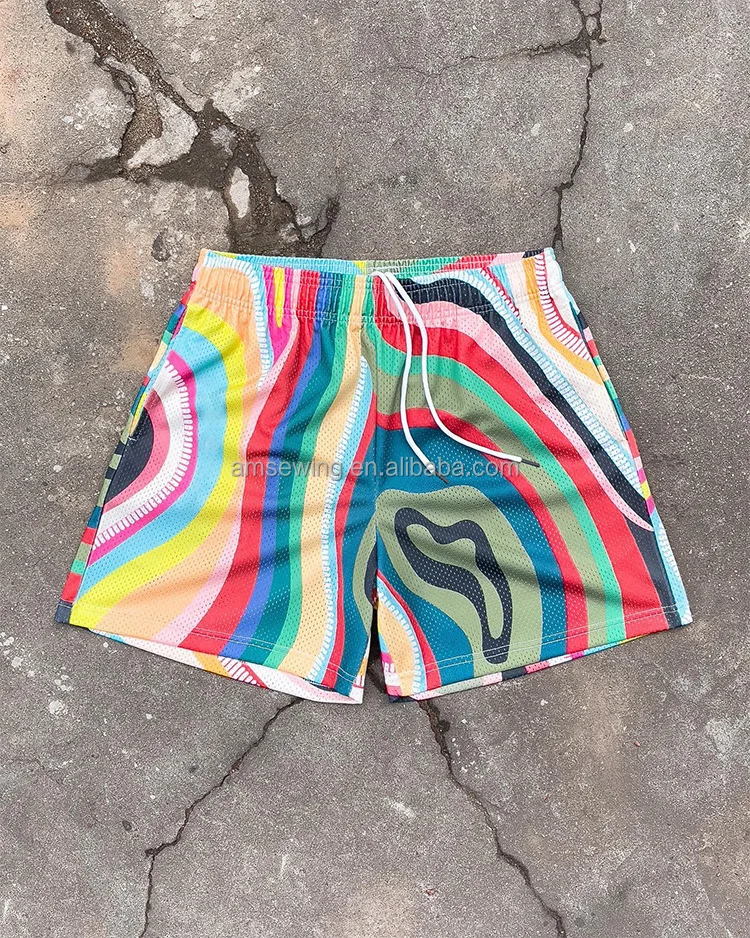 Eco été personnalisé Sublimation respirant maille RPET décontracté gymnase Boardshorts pantalons de survêtement vêtements d'entraînement basket-ball hommes 605_voghion.com