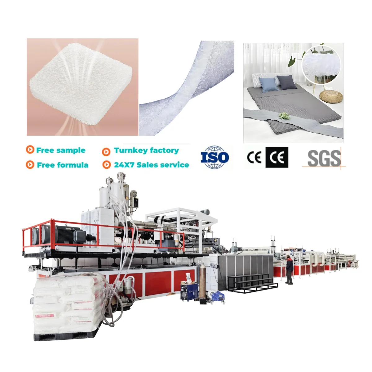 RUIJIE High Polymer Mattress Extuder Making Machine with Core PLC POE PP PET PE Anchor Sheet