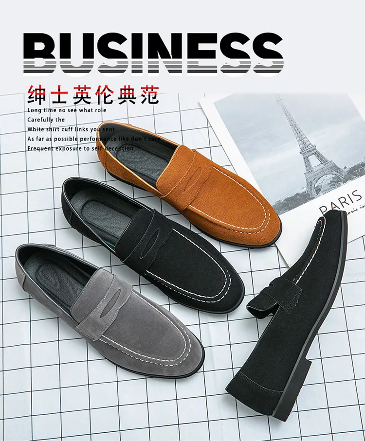 Wholesale Men Dress Shoes Male Flats Loafers Black Red Suede Loafers Men  Formal Wedding Shoes From m.