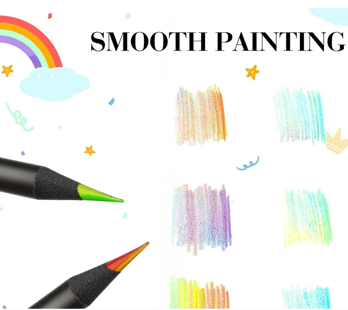 7 Color Rainbow Colored Pencils For Coloring Books And Drawing_voghion.com