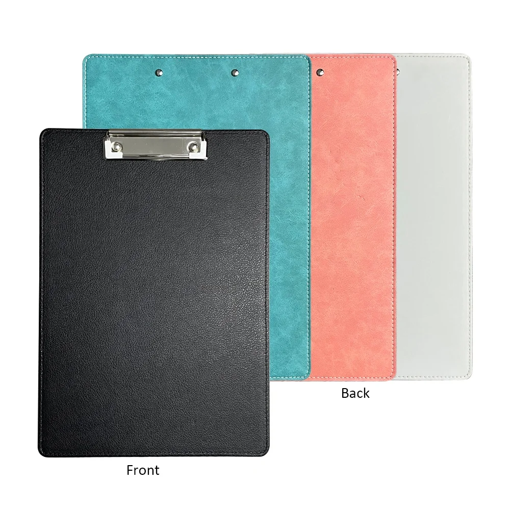 Sublimation PU Leather Clipboard with Metal Clip (Gray, A4 size