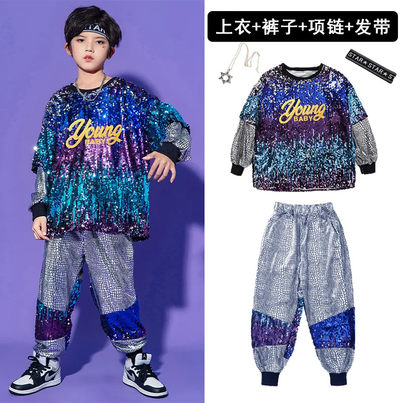 Enfant Garçon Chemise Paillette Manches Longues Veste