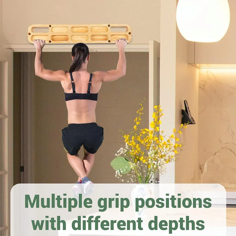 Wooden Portable Hangboard Hangboard Rock Climbing Hangboard Doorway  Mount Hand Strengthener Equipment for Training Finger