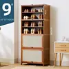 Scarpiera con anta ribaltabile marrone 9 strati 60 cm