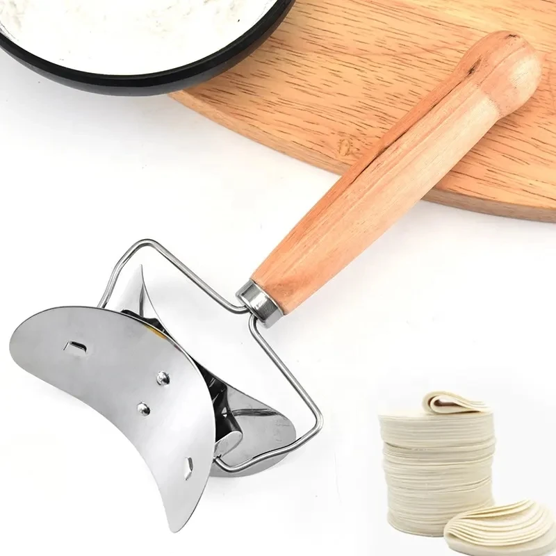 Hot Selling kitchen donut pastry cutter roller rolling cookie cutter with wooden handle for baking