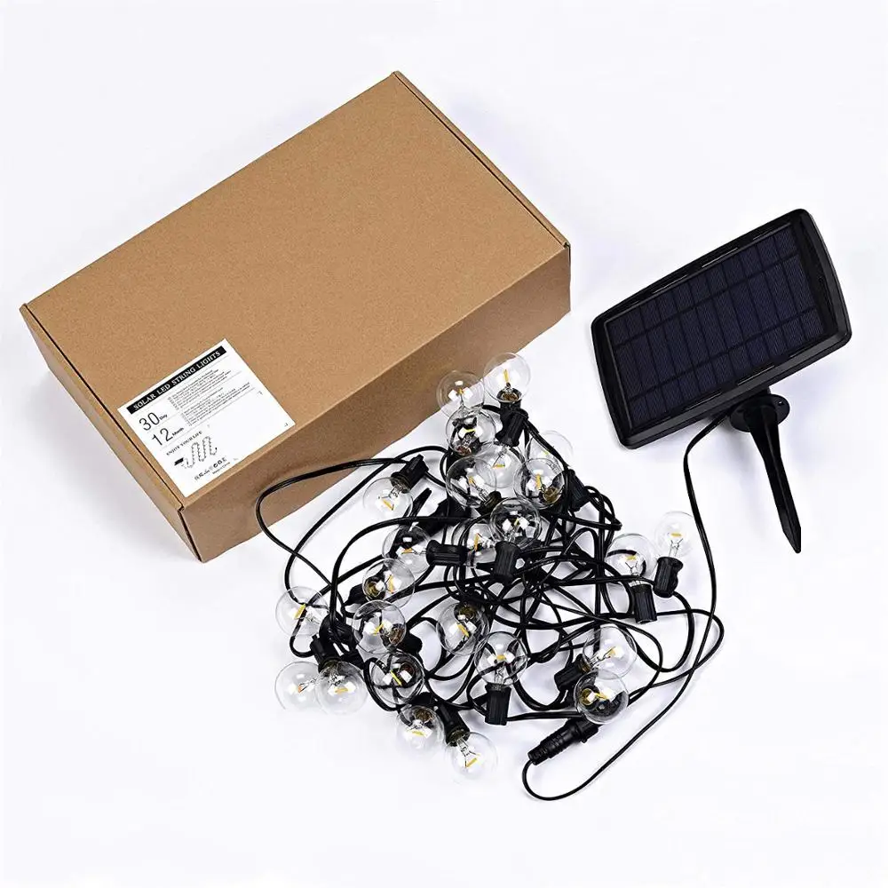 48ft Solar Powered S14 E27 String Light With Solar Panel Solar Led