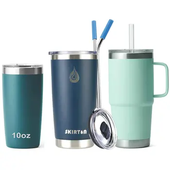 10oz 20oz 20 oz Custom Logo double wall vacuum Insulated Stainless Steel travel coffee Tumbler cups with Straw Lid vendors