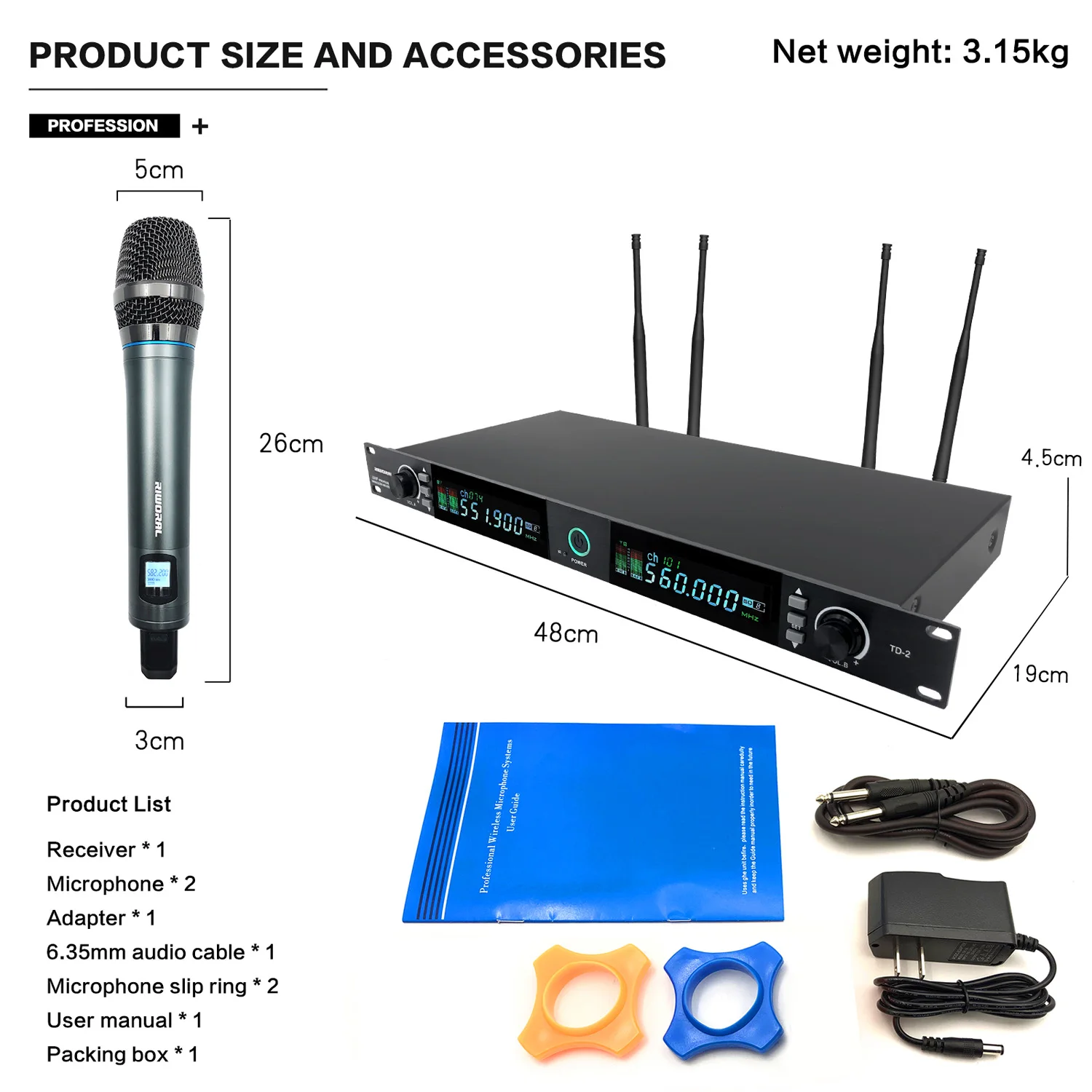 Td2 Wireless Microphone Systems Uhf True Diversity Microphones Sound