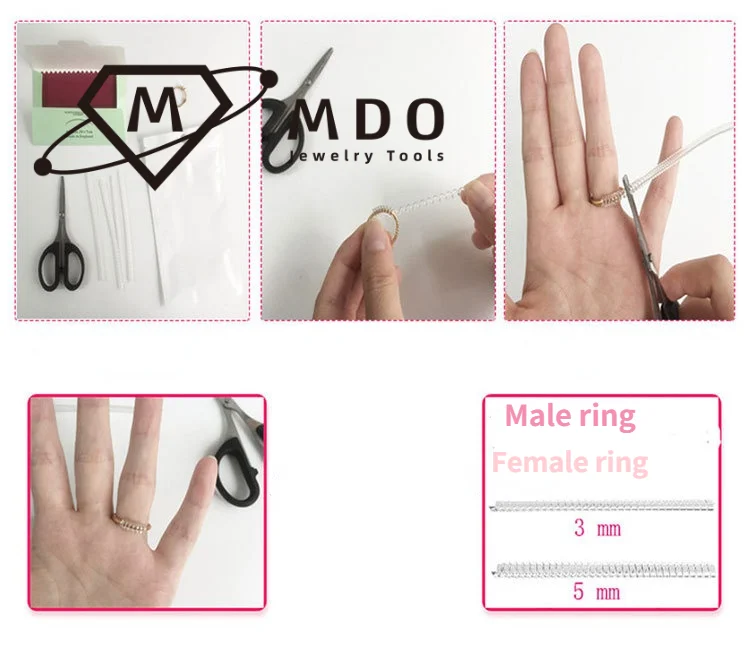 Transparent Ring Size Adjusting Tool High Quality Durable Using Various Spiral Invisible Ring Sizer Adjuster for Loose Ring