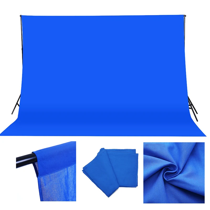 3*3M Cotton Muslin Photo Background Photography Backdrops Studio Blue Screen Chroma Key Background Fotografia