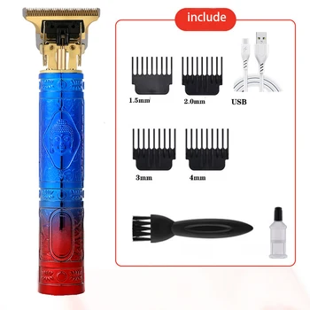 Professional T9 Rechargeable Cordless Electric Blade Low Noise Professional Cordless T9 Body Hair Trimmer Clipper for Men