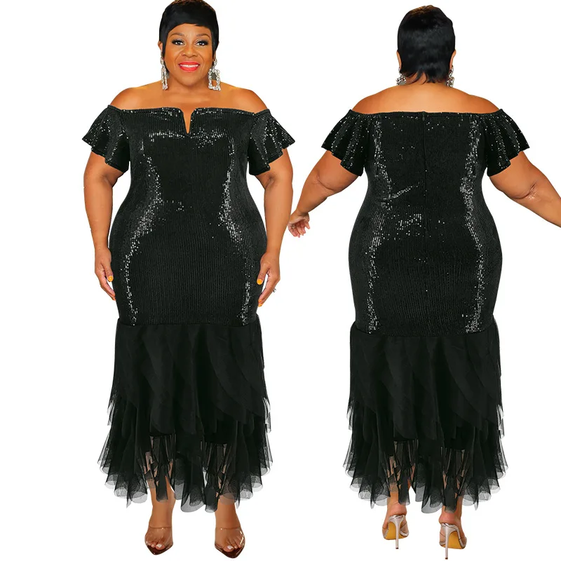 classic plus size dresses CICIDUDU Womens Long Sleeve Mini Dress Black The ribbon in the waist helps to define your curve Y218605 Classic Plus Size Women
