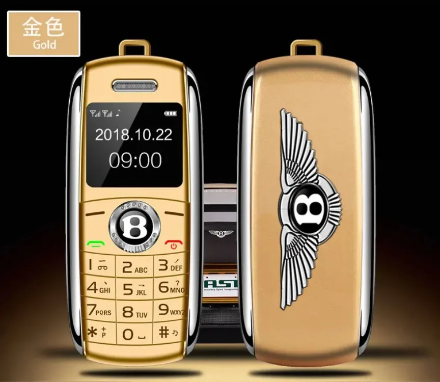 Cute Mini Car Key Mini Phone Dual Sim Card and Keypad Magic Voice Dialer MP3     Mobile Cellphone
