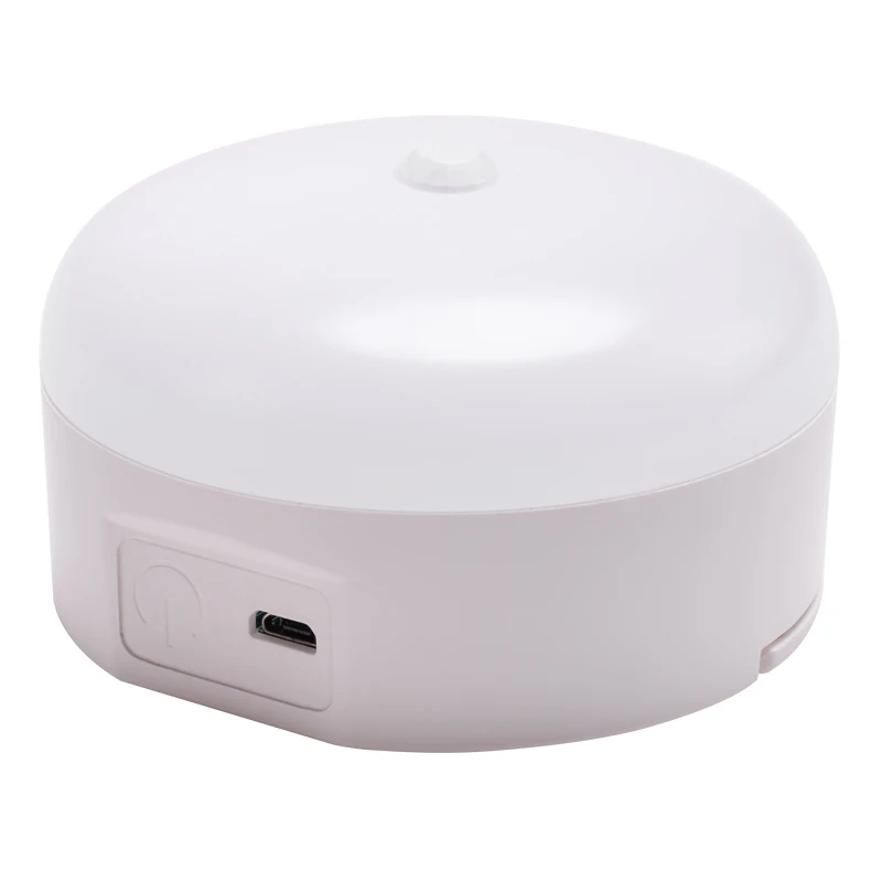 Миниатюрный плоский светодиодный Аккумуляторный датчик перезаряжаемый портативный светильник для помещений в чуланах комнатах на магнитах шкафах с пассивным ИК датчиком диаметр 77*12