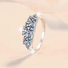 Luxurious and elegant Fine Jewel Three Diamond GRA Certified 2CT VVs1 Moissanite S925 sterling silver ring of Wedding Engagement