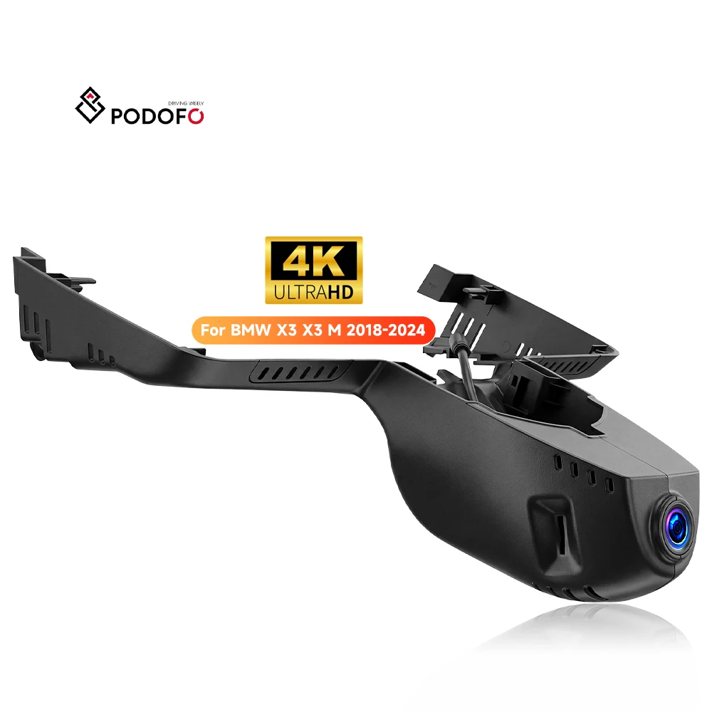 Podofo 4K Dachcam for BMW X3/X3 M 2018-2024 Car DVR Plug and Play Hidden Dash Cam WiFi APP Loop Recording G-Sensor OEM Wholesale L6008
