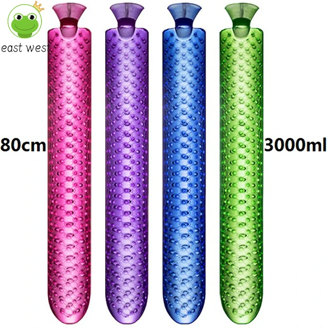 Extra Long 3L Water Filled Long Strip Hot Water Bag, PVC Warm Water Bag, Hot Compress Waist, Warm Shoulders and Neck