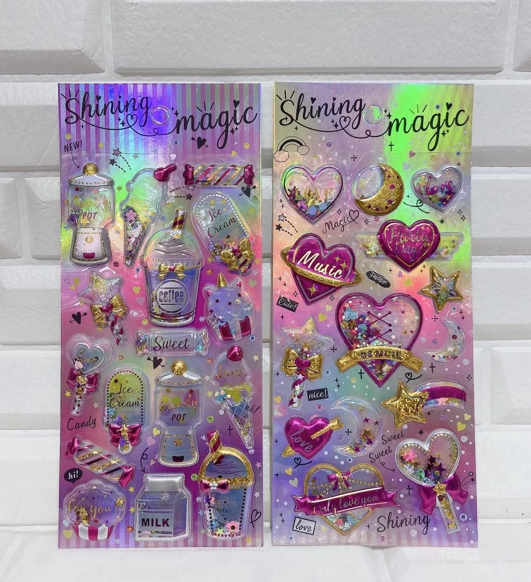 Children 3d Custom Pop up Decorative Shake Stickers Puffy Stickers 3d Foam Custom Decoration Stickers