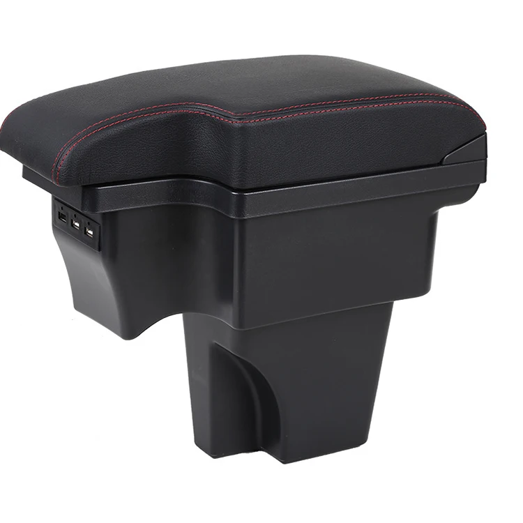 tiypeor high quality rotatable car accent armrest box front usb charger with storage and cup holder at an exceptional low price-2