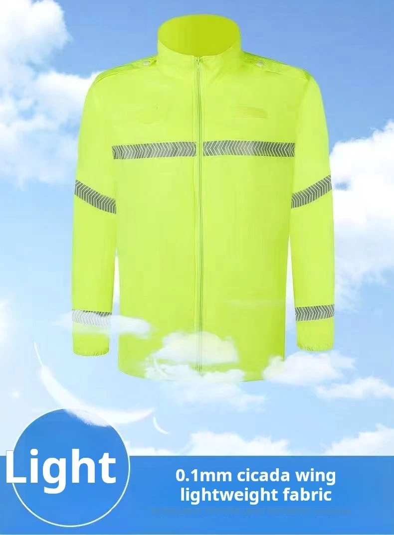 Sun Protection Safety Jacket Hi-Vis Lightweight Thin Windbreaker Jacket For Outdoor Worker