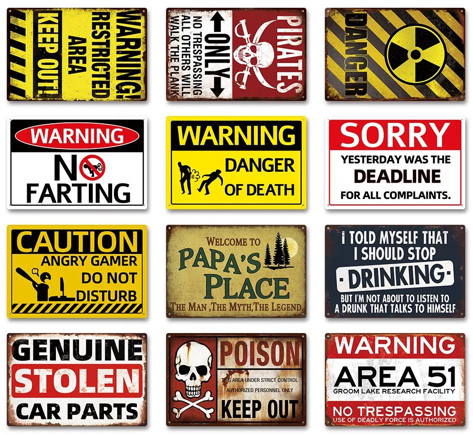 Danger Strahlung Vintage Metal Sign – 20x30 Cm Retro-Wandschild Für Bar, Garage Oder Wohnung