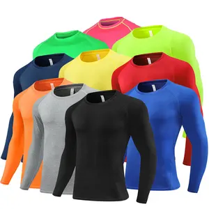 Custom Running T Shirt Fitness Quick Dry Rashgard Tight Long Sleeve Sport Tshirt Training Jogging Shirts Gym Sportswear