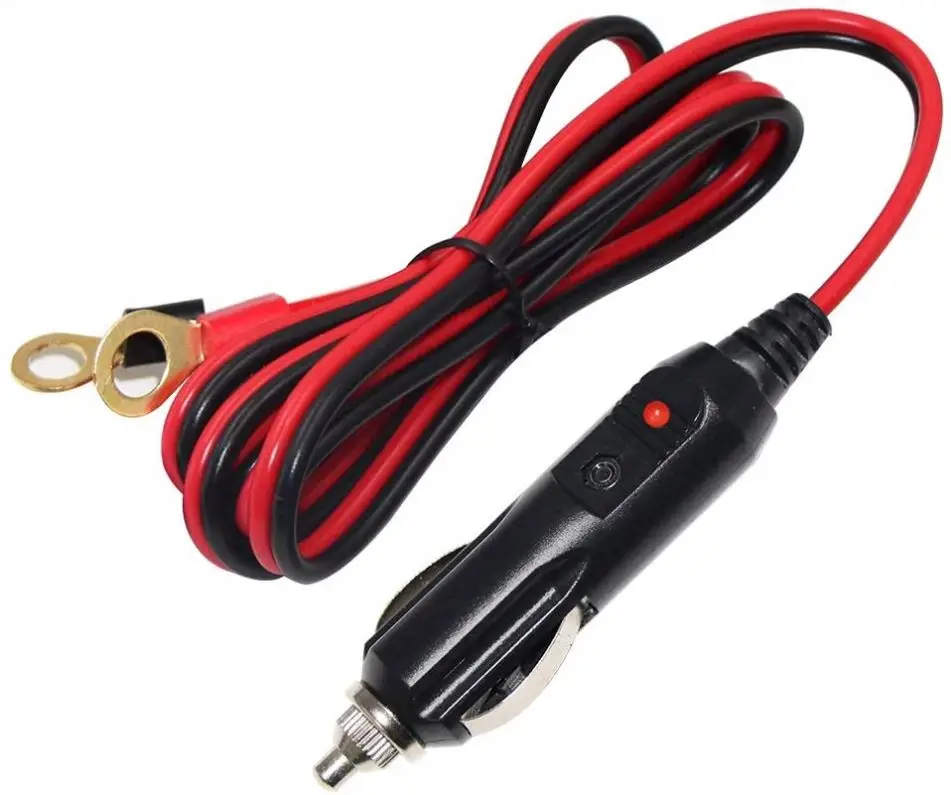 12V 30A Female Car Cigarette Lighter Socket Adapter with Terminal Wire  Harness, Black & Red, CE Certified for Vehicle Use