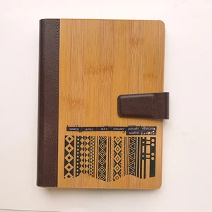 Wholesale Eco-Friendly Recycled Bamboo Spiral Binder Notebook Portable Notepad with Pen School Use or Gift
