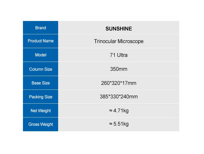 Microscope électronique SUNSHINE 71 Ultra Trinocular à zoom continu et fixe pour la réparation de téléphones mobiles et de bijoux