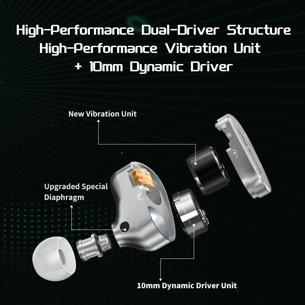 CVJ Shadow Blade Dynamic Driver Vibration Unit HD Mic Tuning Tubes