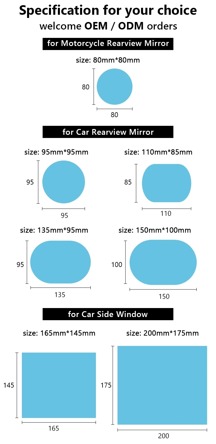 Fog Mist Nano Coating proof Rearview Anti Rain Car Mirror Window Protective Film