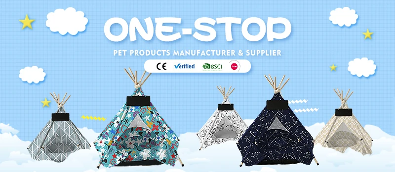 Hot outdoor foldable portable cat durable breathable dog bed teepee pet tent details