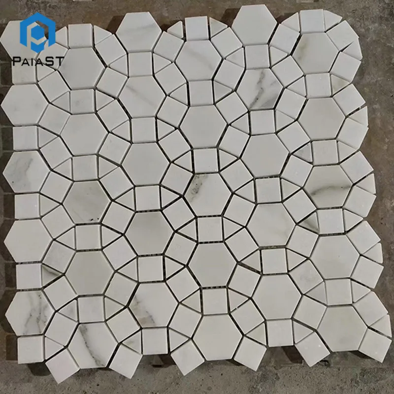 product kitchen backsplash waterjet carrara white marble mosaicmarble mosaic wall tiles bathroom decor-4