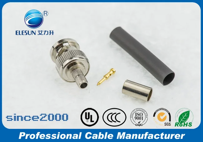 RG59 RG6  BNC Male Coaxial Connector  for Audio & Video Wire