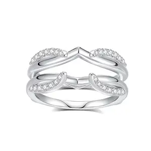 Wholesale Moissanite Diamond Jewelry 925 Sterling Silver Classic Twist Wedding Engagement Rings Band for Women Girls