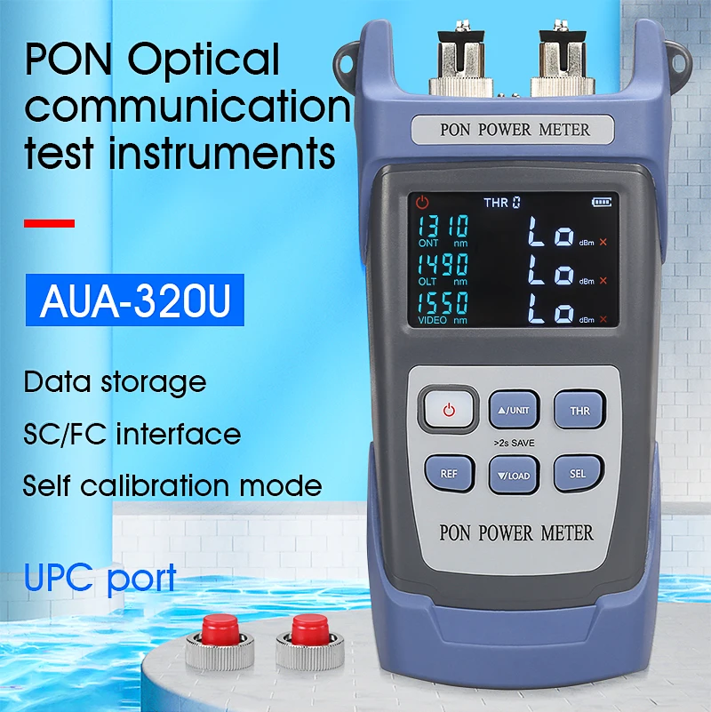 COMPTYCO AUA-320U/320A SC/FC/UPC/APC network detection online test 1310 1490 1550nm PON Optical power meter details