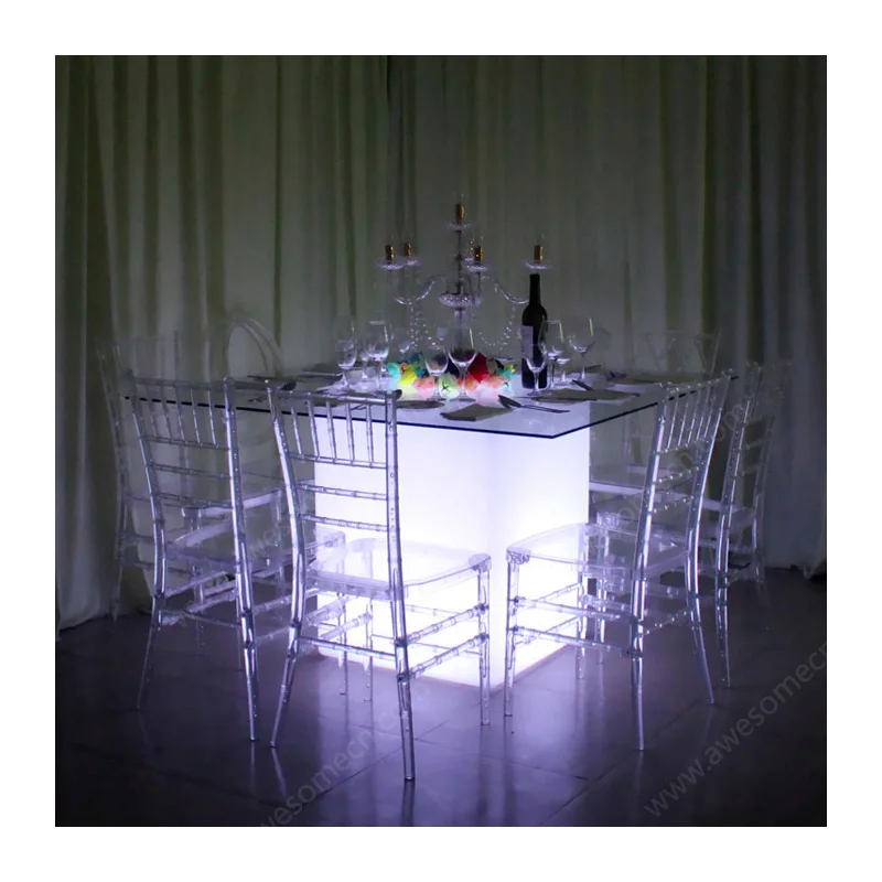 Acrylic Led Catering Display Table Stand