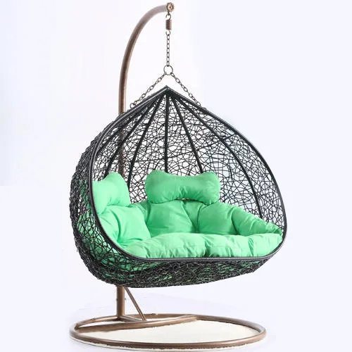 Wholesale Outdoor Furniture Premium Two Seat Swing Egg Chair Hot Sales  Popular Patio Garden Balcony Rattan Hanging Swing Chair