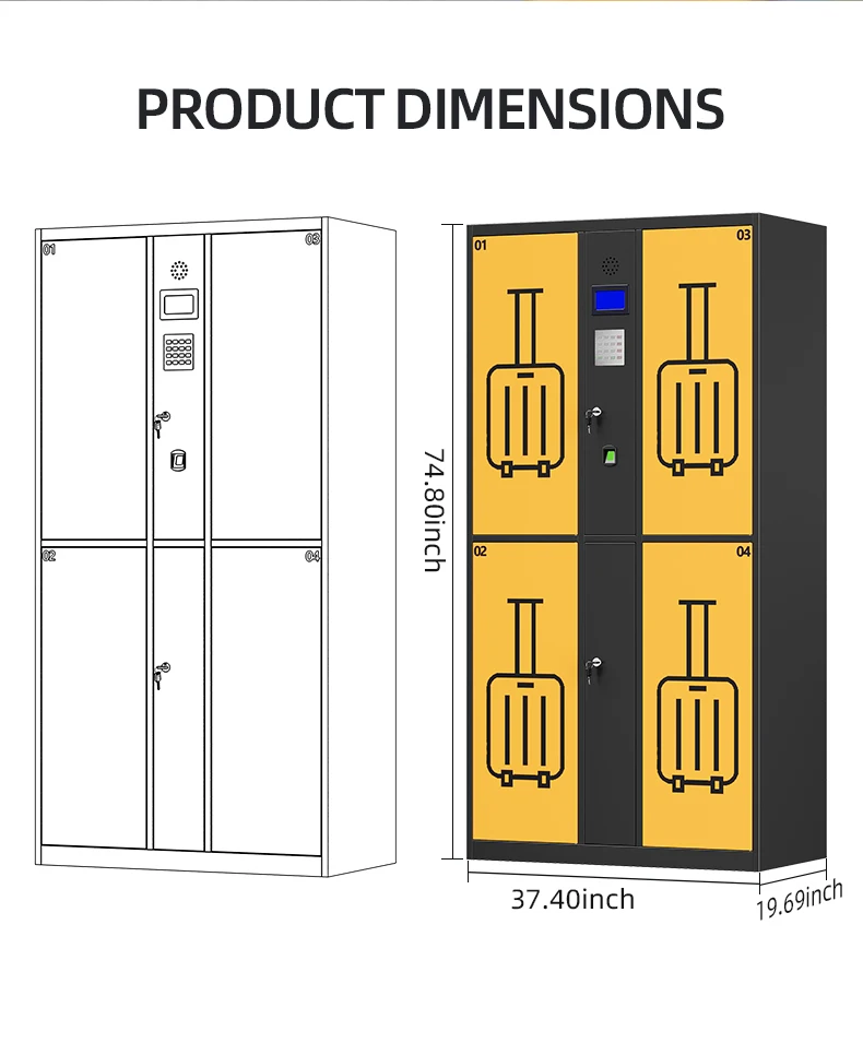 product rfid smart luggage locker for airport train station with electronic management system  access control-21