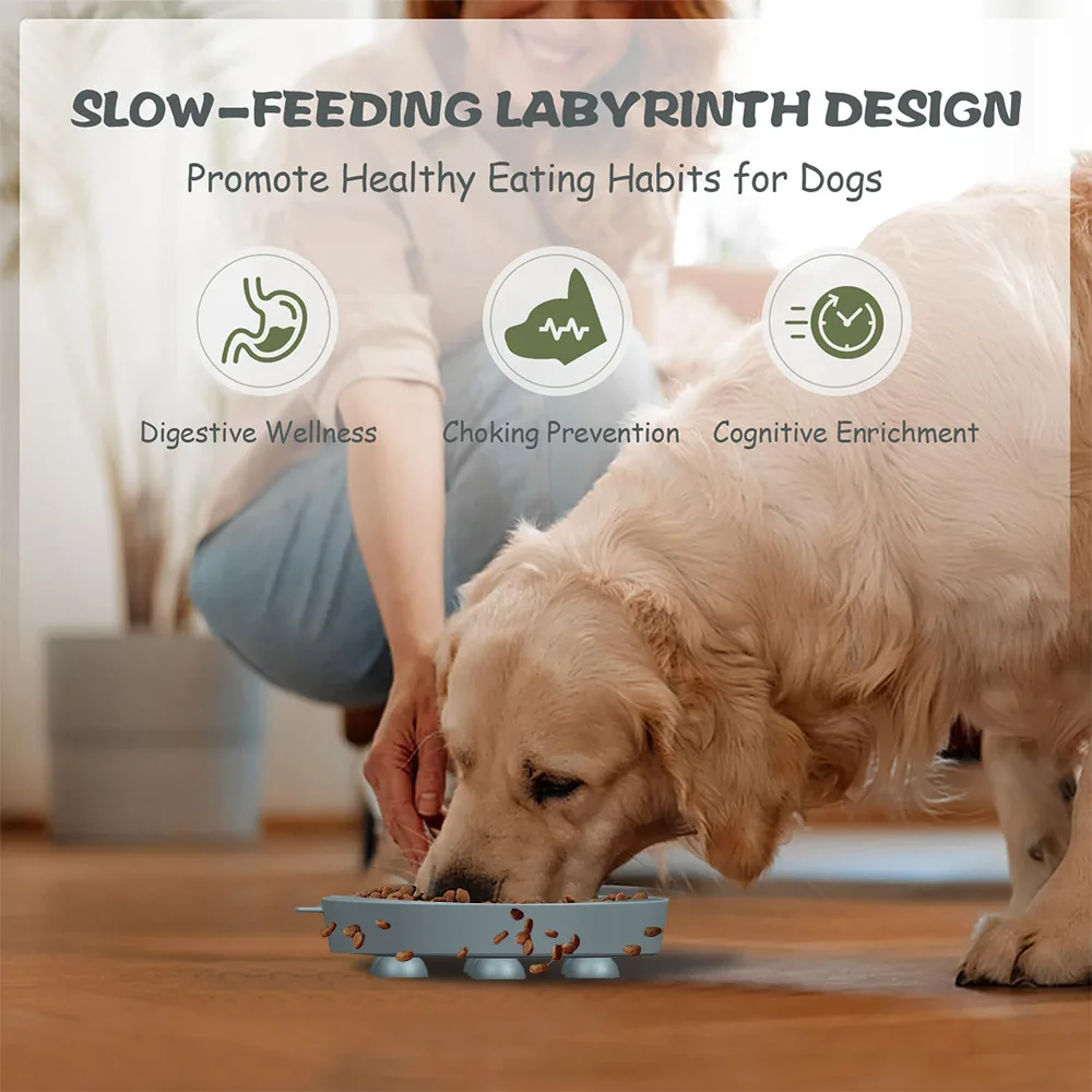 Silicone Anti-Suffocation Interactive Slow Food Dog Bowl with Suction Cup Anti-Slip Pet Bowls & Feeders manufacture