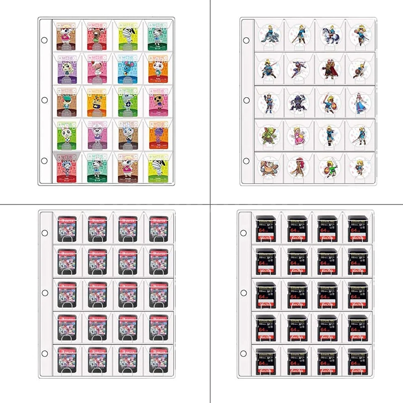 Small Pockets Card Binder Holder Compatible with Mini Animal Crossing  Amiibo Cards, NFC Tags Game Cards