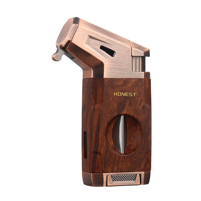 New Multifunctional Lighter 2-in-1 Inflatable Lighter with sharp Cigar Cutter and Visible air Chamber