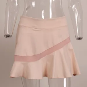 Hot Sales GGFRIDAY Skirts Splicing Contrasting High Waisted Women's Short Skirt