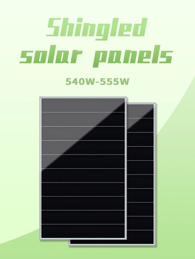 ESG Outdoor Use 540w 545w 550w 555w Solar Panel Black Solar Energy Panel Solar Panels Shingled